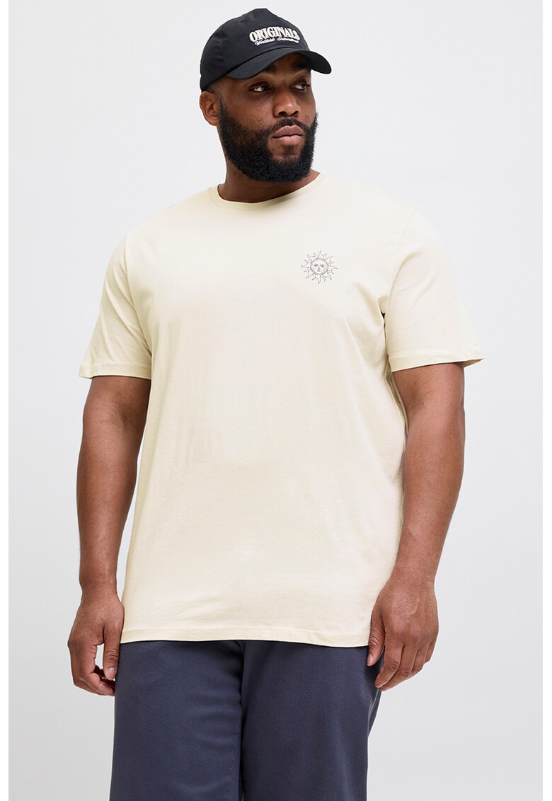 Tricou de bumbac cu model grafic - Galben pal