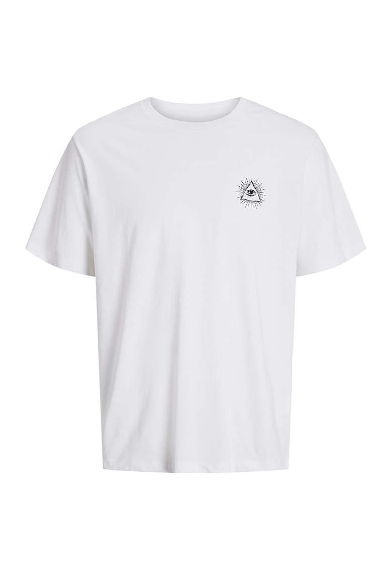 Tricou de bumbac cu model grafic - Alb