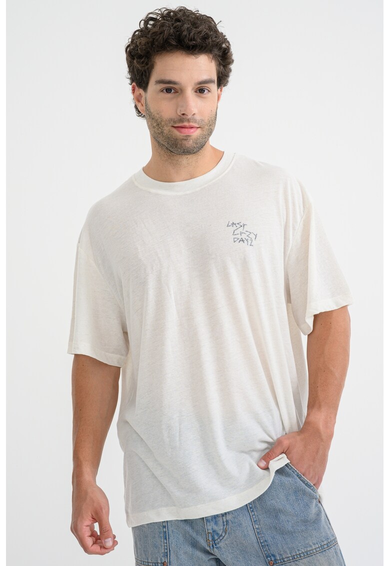 Tricou lejer din amestec de in - Alb murdar