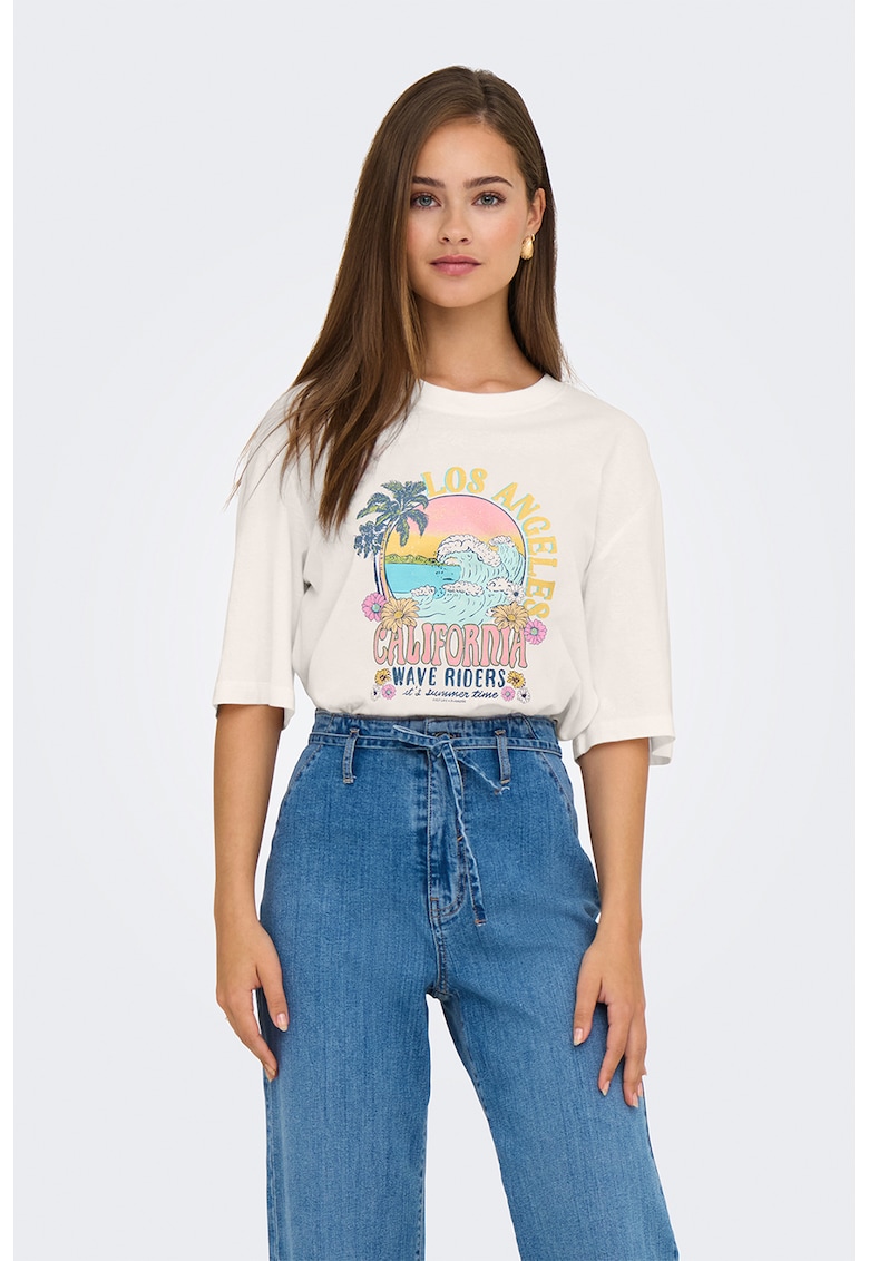 Tricou lejer cu imprimeu grafic