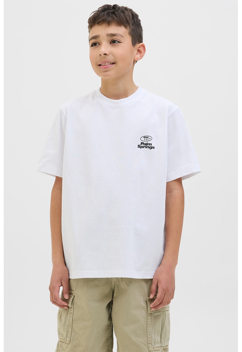 Tricou cu decolteu la baza gatului si imprimeu text