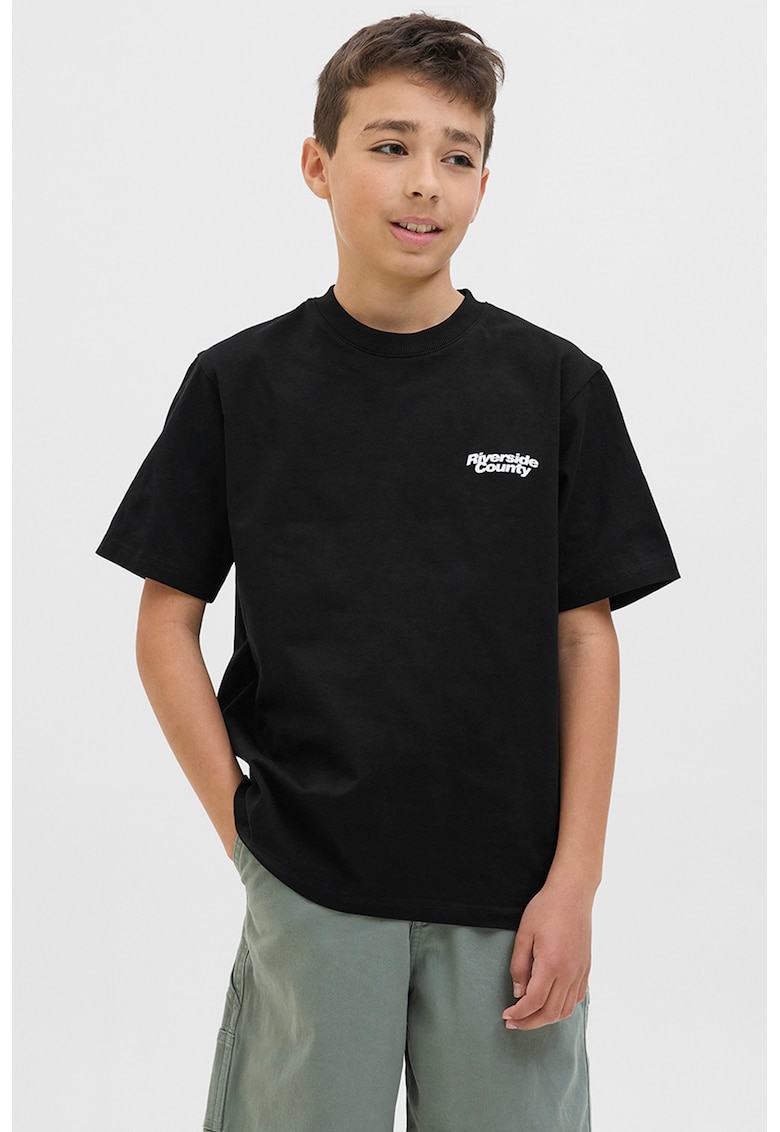 Tricou cu decolteu la baza gatului si imprimeu text