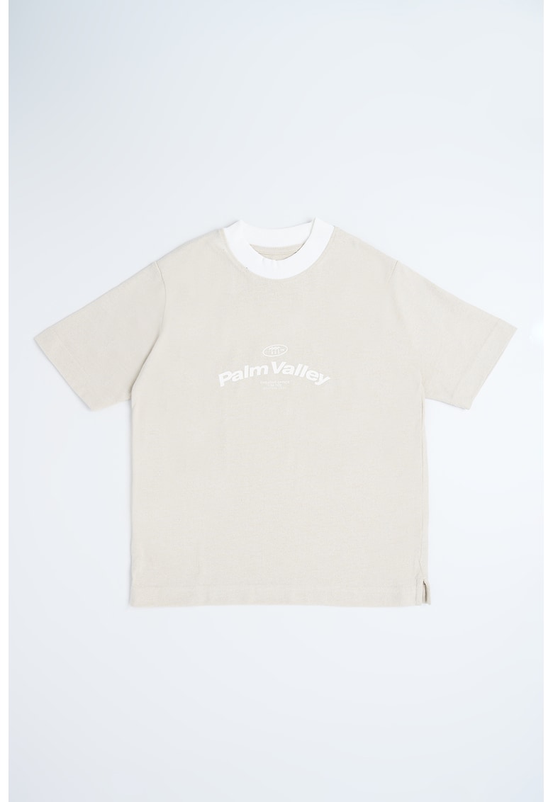 Tricou lejer cu guler contrastant