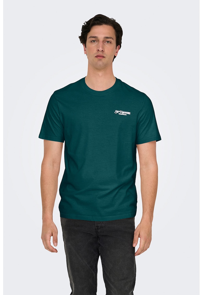 Tricou regular-fit din bumbac organic cu imprimeu pe partea din spate