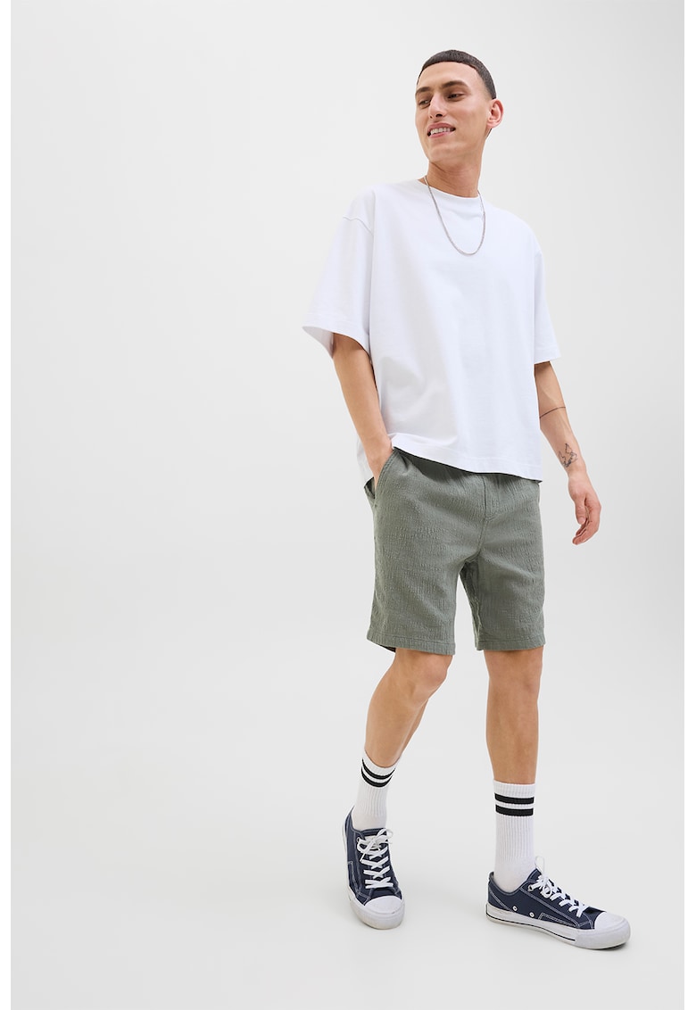 Pantaloni scurti cu snur si model texturat