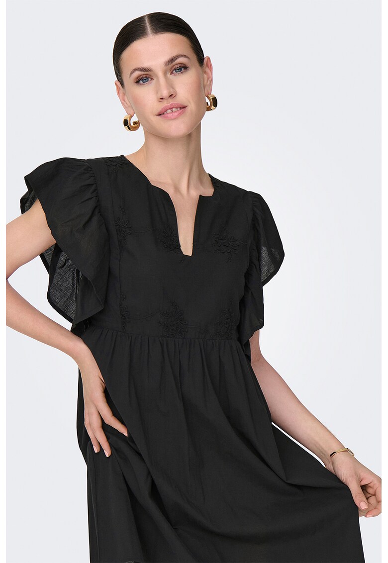 Rochie scurta cu decolteu in V - Negru