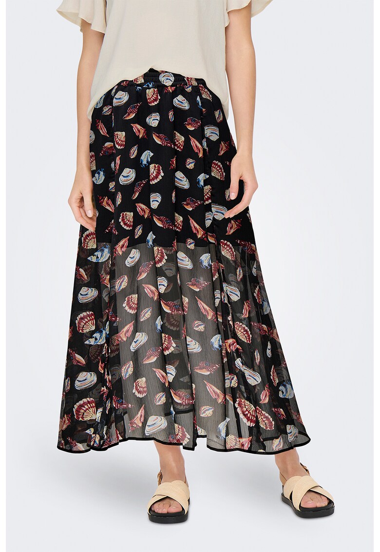 Fusta maxi cu aspect semi-transparent Fusta maxi cu aspect semi-transparent