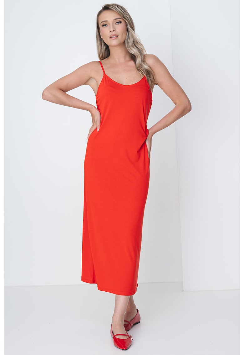 Rochie midi dreapta cu bretele inguste Canora