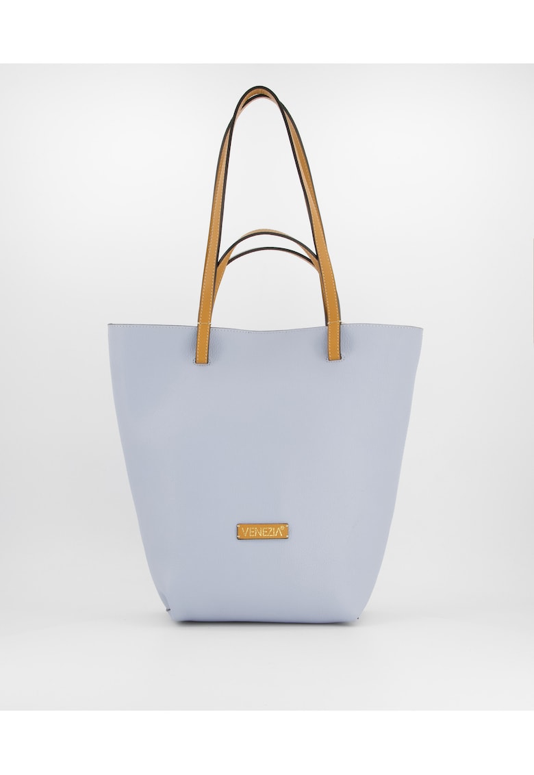 Geanta dama Shopper piele naturala 36x40x14cm manere maro - 1 buzunar interior