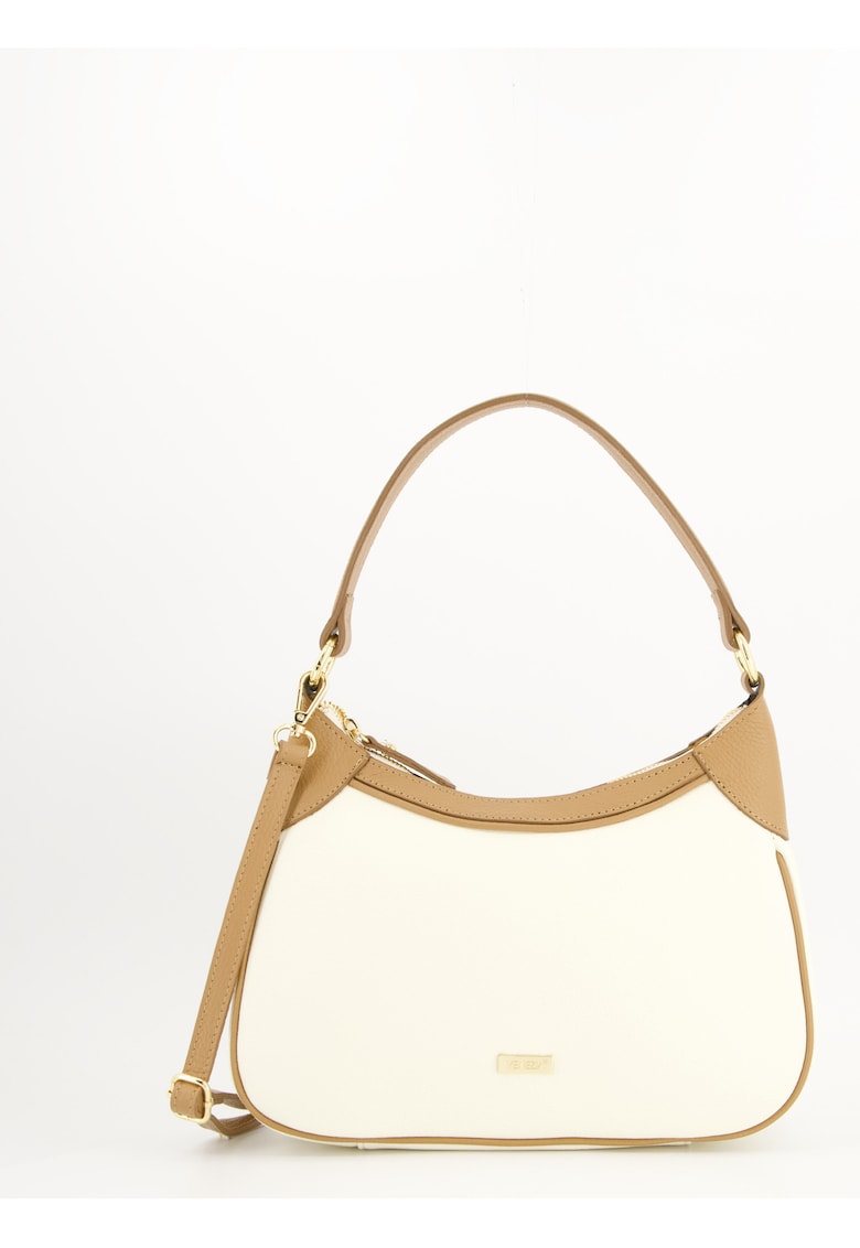 Geanta de umar -  piele naturala - alb - 3 compartimente interioare - dimensiuni 24x31x8 -5cm