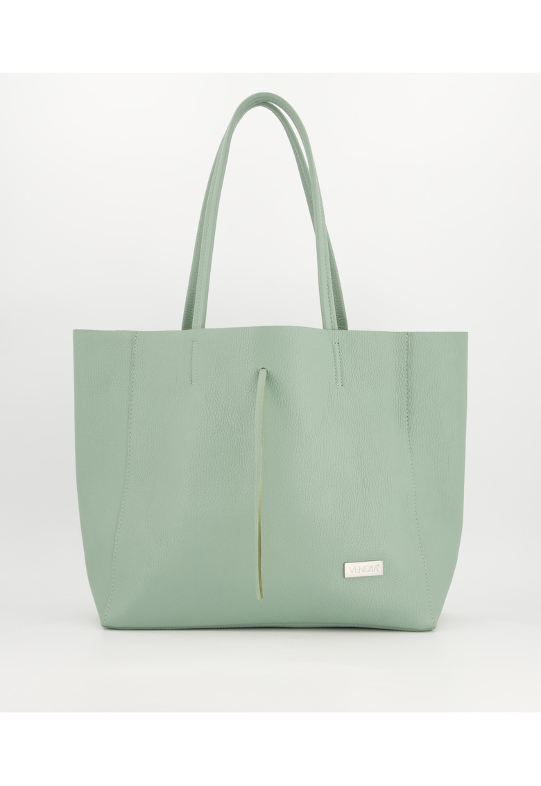 Geanta dama Shopper piele naturala verde 30x47x14cm - lungime manere 53cm Geanta dama Shopper piele naturala verde 30x47x14cm - lungime manere 53cm