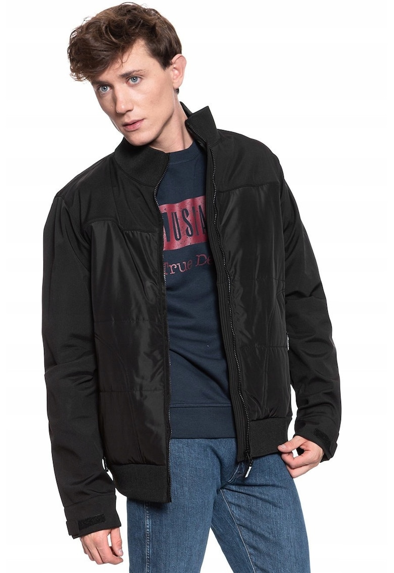 Jacheta De Tranzitie - Daniel Sc Mix-Match - Croiala Regulara - Fermoar - Negru - 2 Buzunare - M Intl - Negru