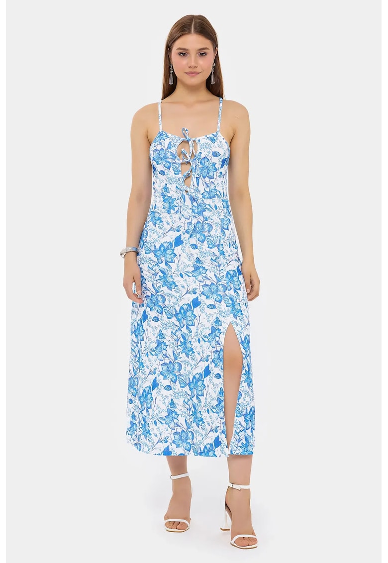 Rochie imprimeu floral - Albastru