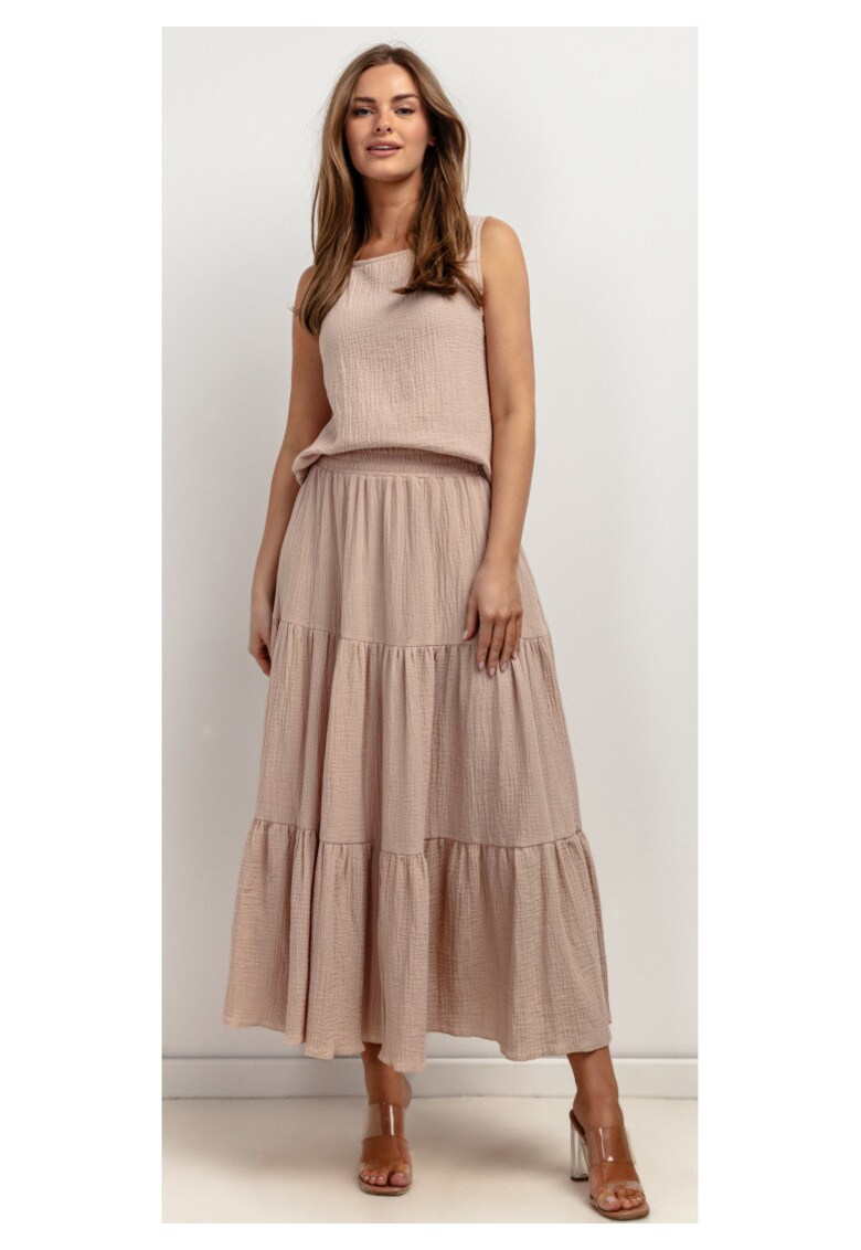 Fusta lunga evazata din bumbac