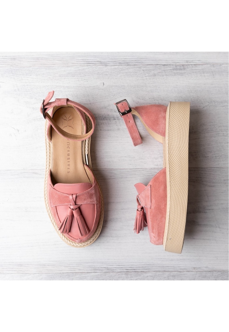 Pantofi din piele Augustino - Roz pastel