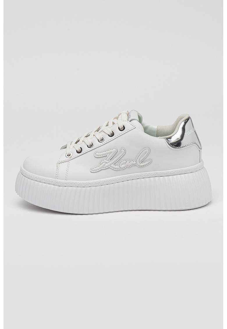 Pantofi sport flatform de piele Pantofi sport flatform de piele