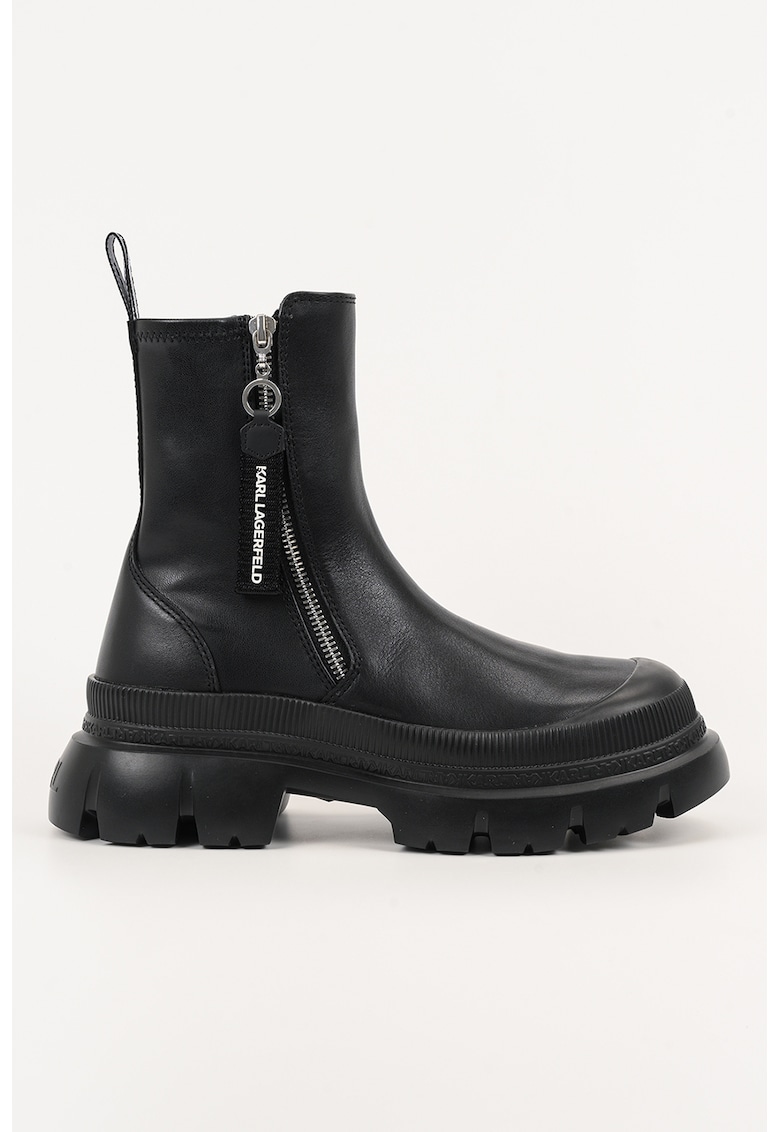 Ghete de piele cu toc masiv