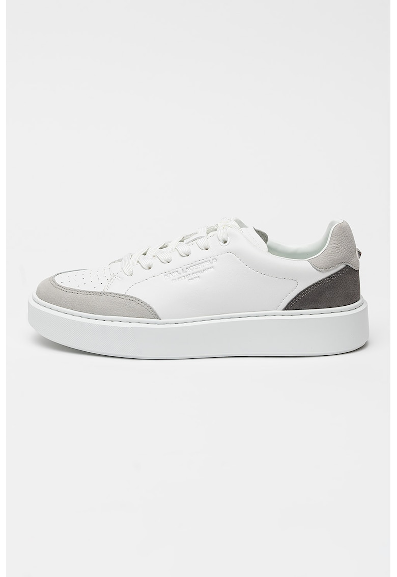Pantofi sport din piele Maxi Kup - Alb/Gri cenusiu