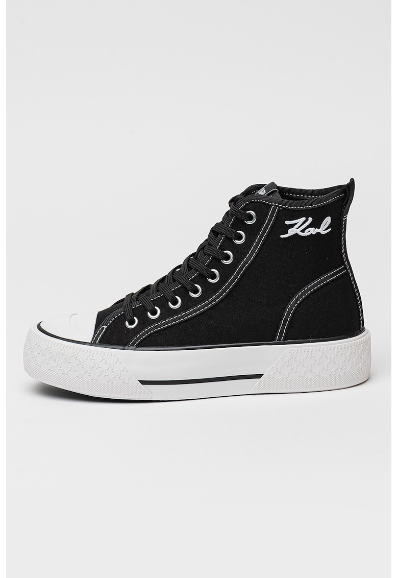 Tenisi high-top de denim cu logo