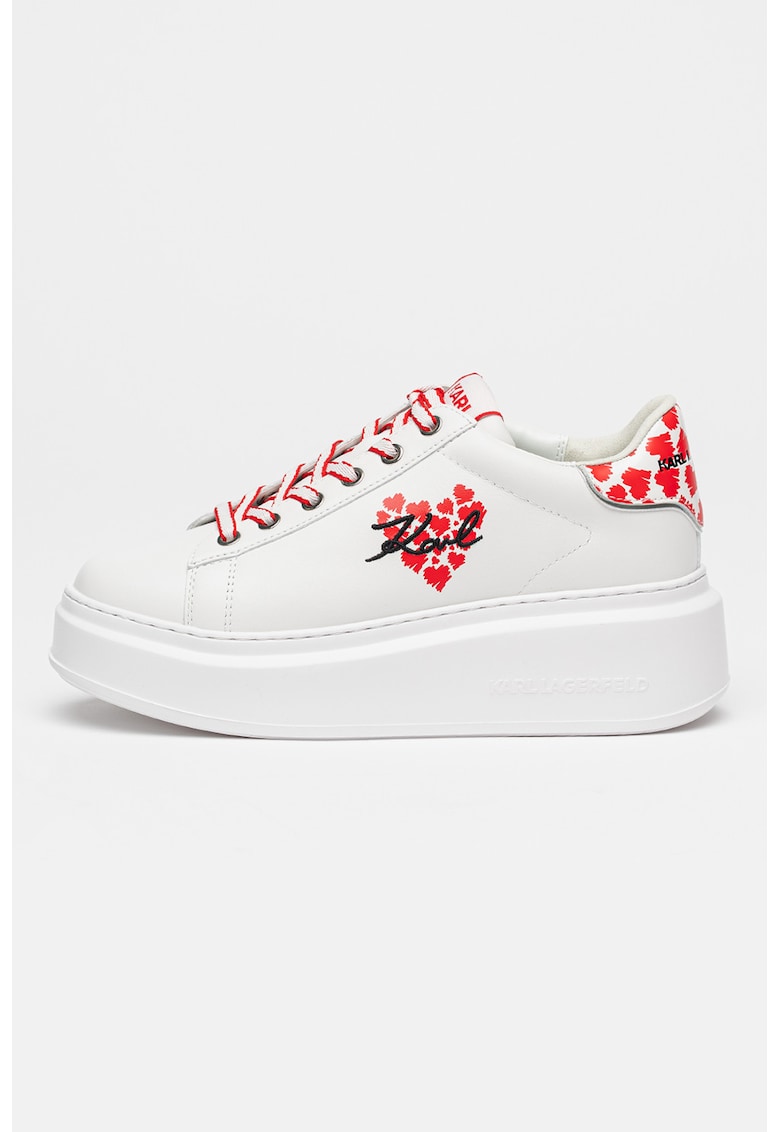 Pantofi sport wedge de piele cu logo