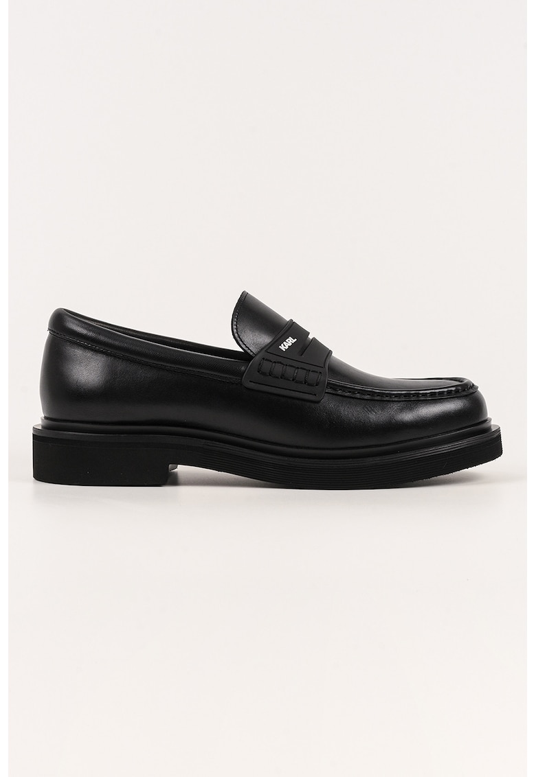 Panytofi loafer din piele cu logo discret - Negru