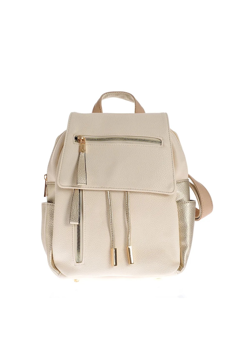 Rucsac bicolor din piele ecologica cu bretele ajustabile