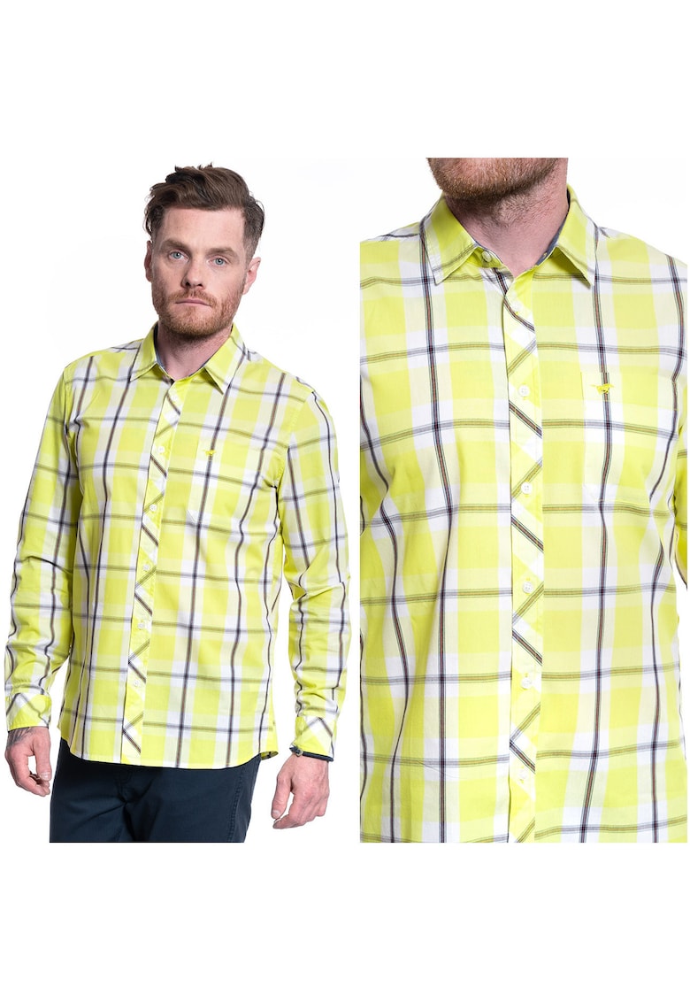 Camasa Barbati - Casper Kc B-Check - Compozitie Material: 100% Bumbac - Croi: Regular Fit - Inchidere: Nasturi - Numar De Buzunare: 1 - M Intl - Multicolor