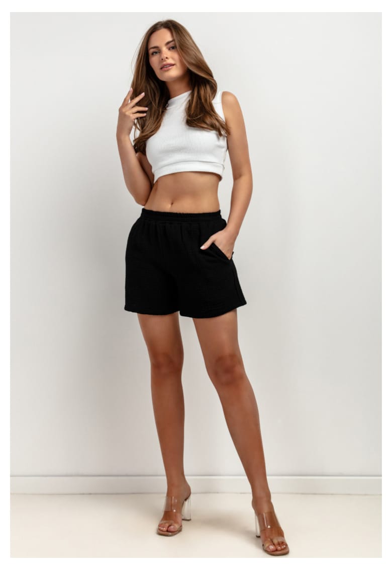 Tessita Pantaloni scurti cu aspect texturat
