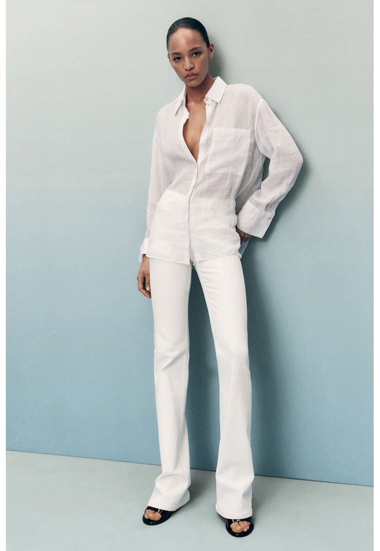 Blugi bootcut Fiona - Alb