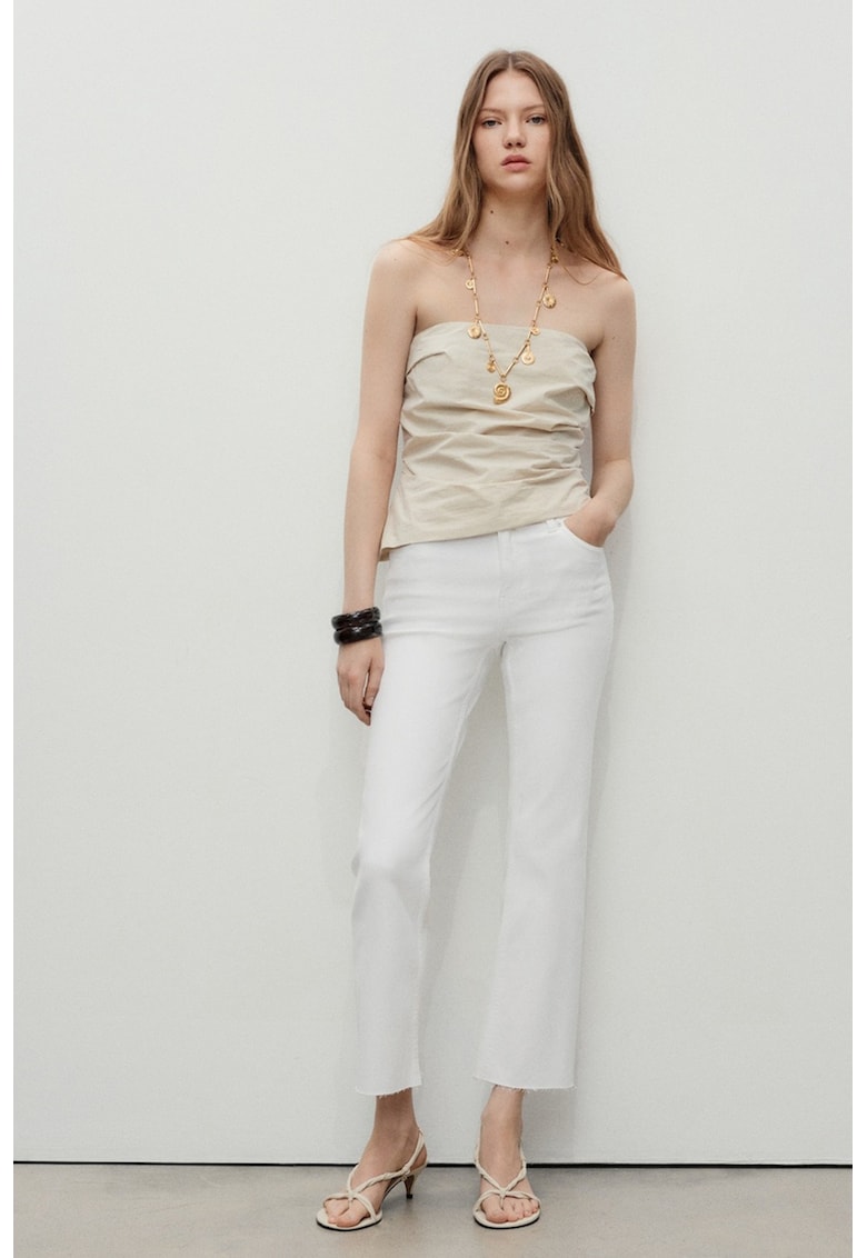 Blugi evazati Sienna - Alb