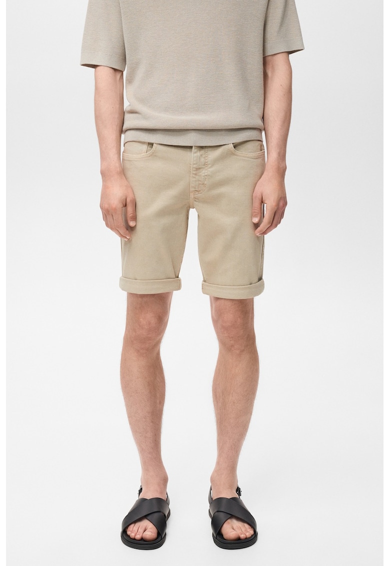 Blugi scurti cu buzunare - Maro nisip