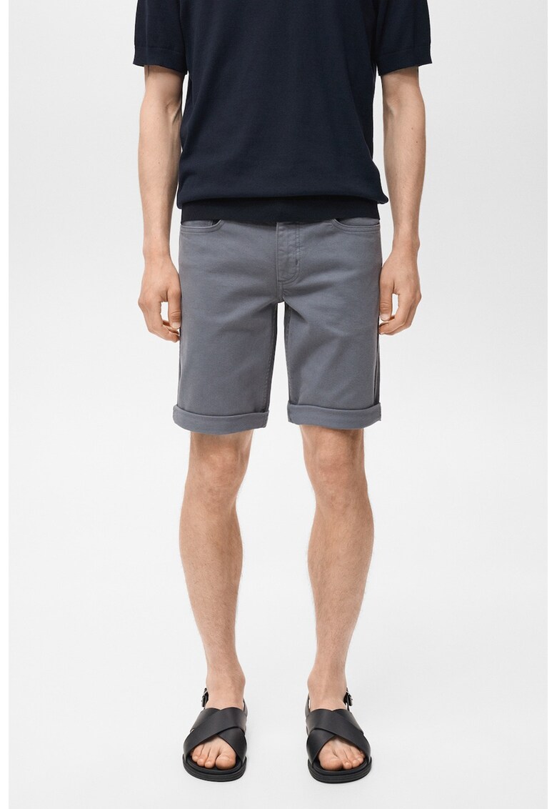 Blugi scurti cu buzunare - Gri carbune