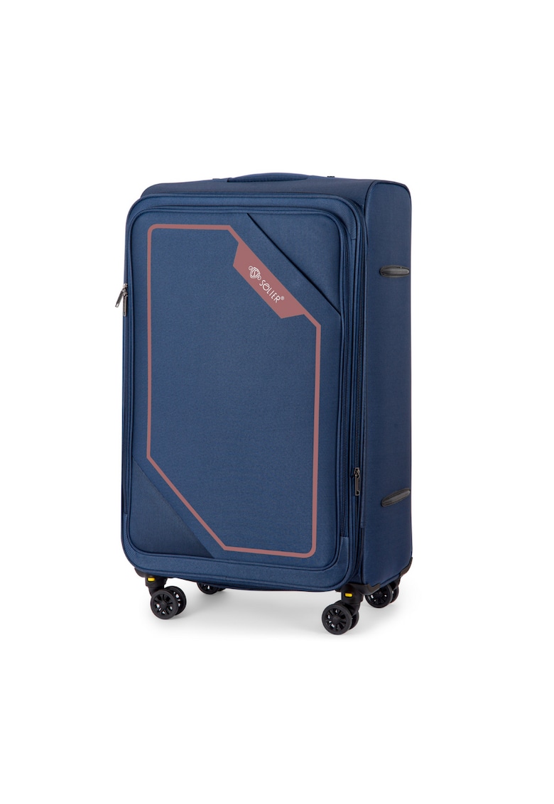 Troler textil mediu M 23""  SOFTFLEX 2240 bleumarin-maro