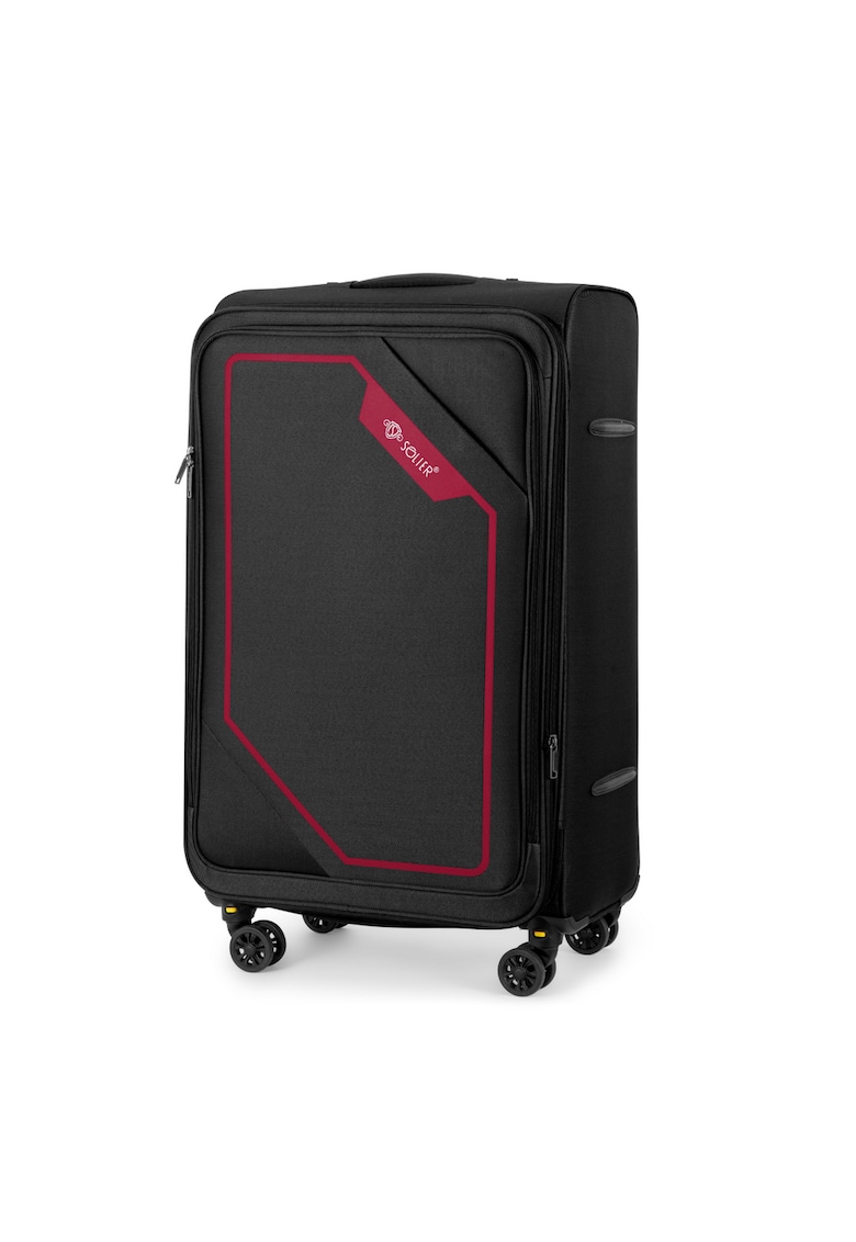 Troler textil mediu M 23""  SOFTFLEX 2240 negru-rosu