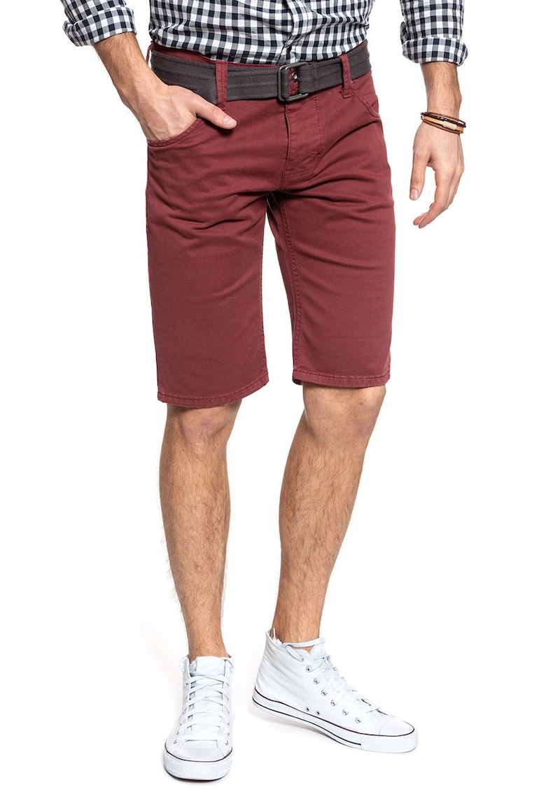 Pantaloni Scurti Barbati - 1007589 7139 - Material: 100% Bumbac - Croi: Slim Fit - Inchidere: Fermoar - Numar De Buzunare: 5 - W29 EU - Rosu