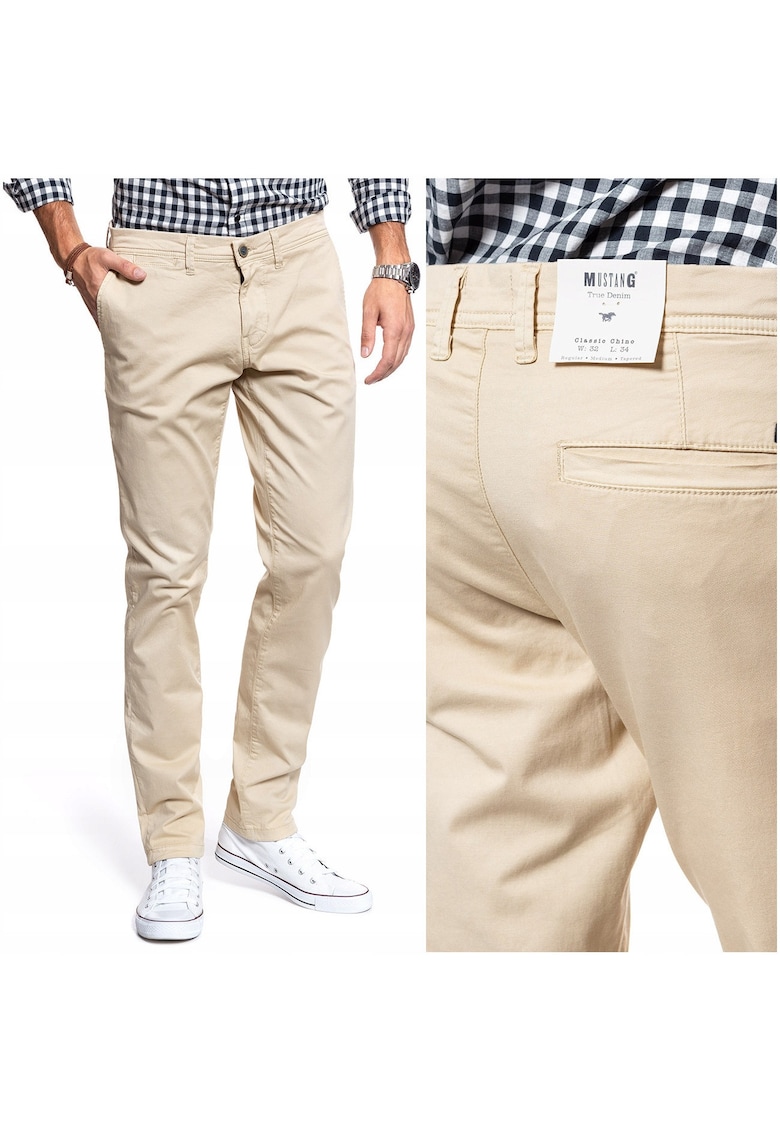 Pantaloni Chinos - Classic Chino - Croi: Slim Fit - Stil: Chinos - Inaltimea Taliei: Medie - Pantaloni: Conici - W32 EU - W32 X L34 - Bej