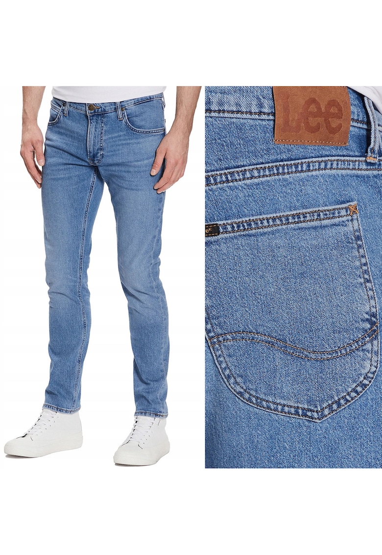 Jeans barbati Luke W33 L36 - conici - albastru uzat - usor elastici