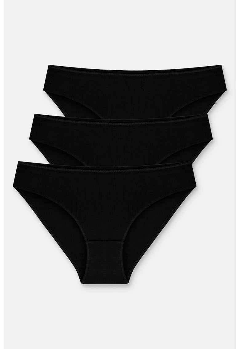 Set de chiloti hipster - 3 perechi - Negru
