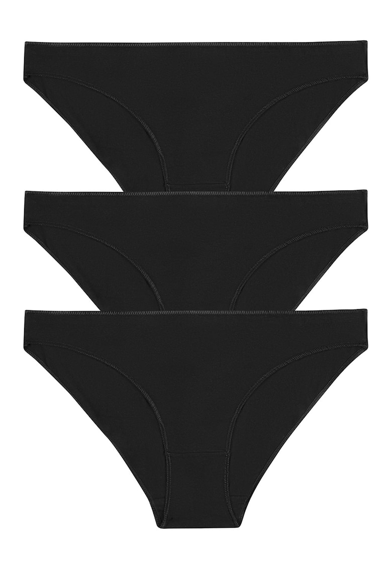 Set de chiloti hipster - 3 perechi - Negru stins