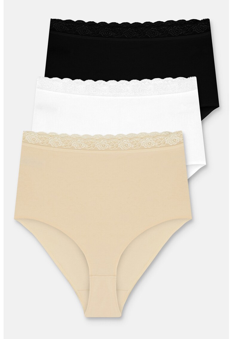 Set de chiloti cu talie inalta - 3 perechi