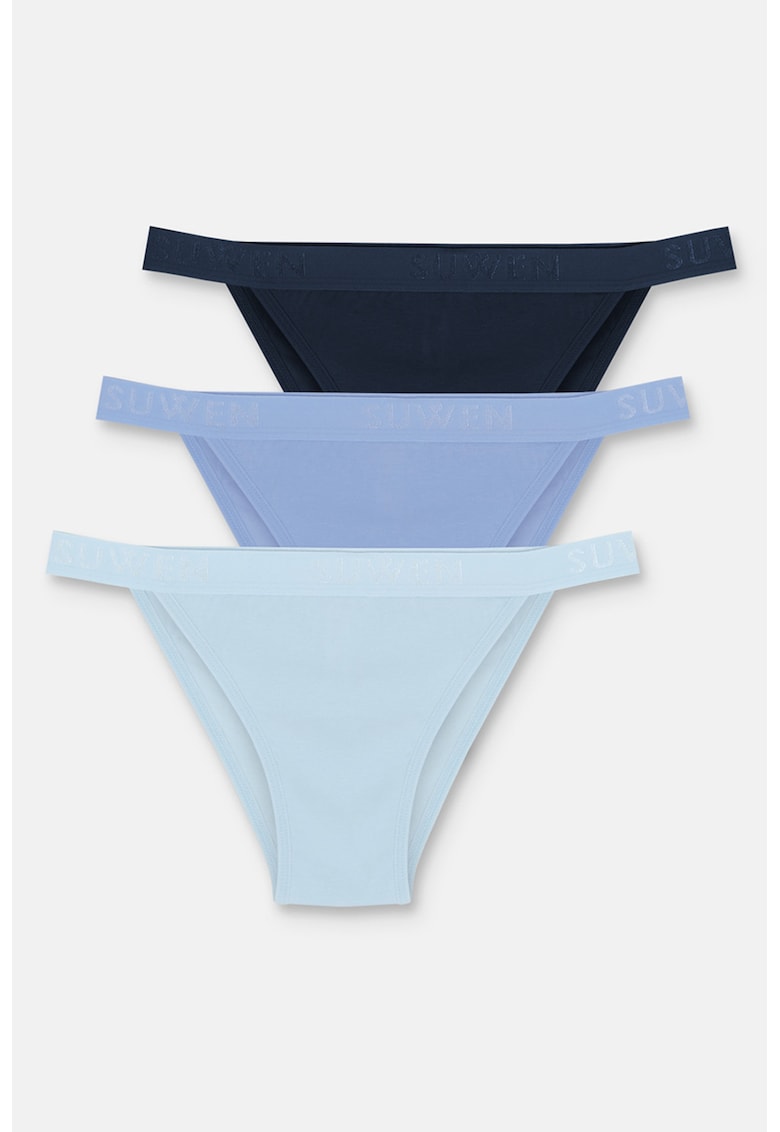 Set de chiloti brazilieni din amestec de bumbac - 3 perechi