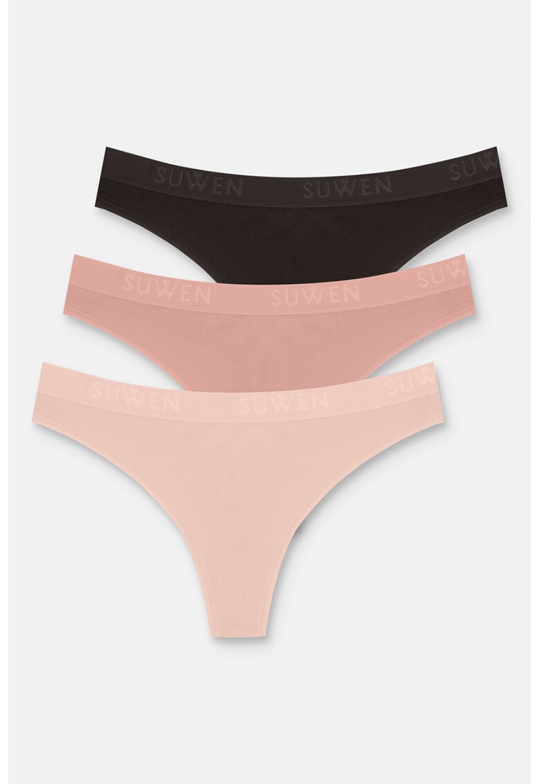 Set de chiloti tanga de bumbac - 3 perechi