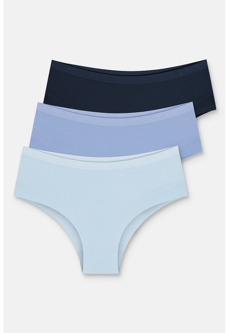 Set de chiloti hipster - 3 perechi - Albastru/Bleumarin