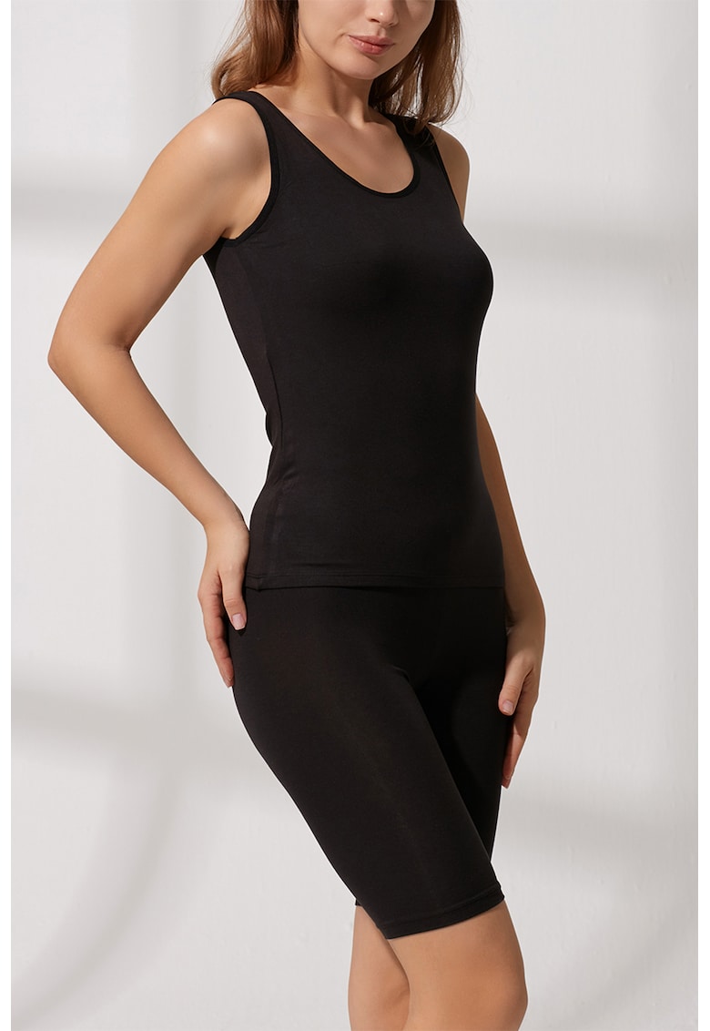 Top din amestec de modal - Negru
