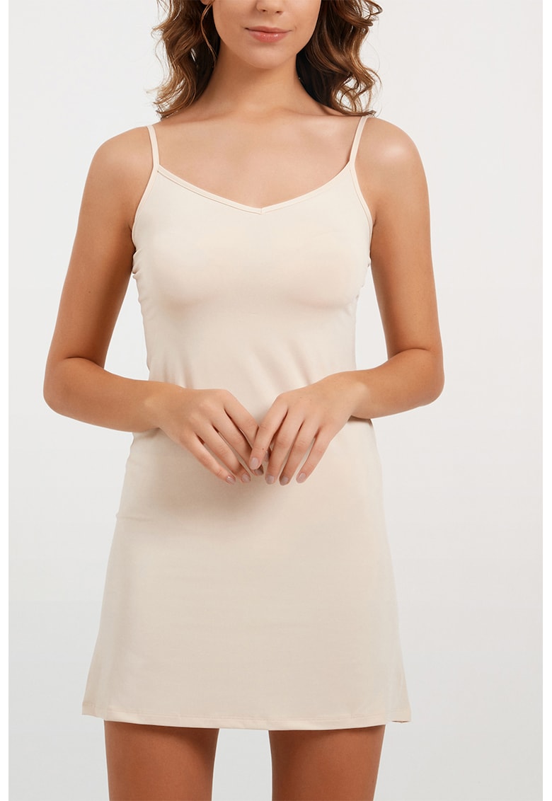 Camasa de noapte cambrata cu decolteu in V