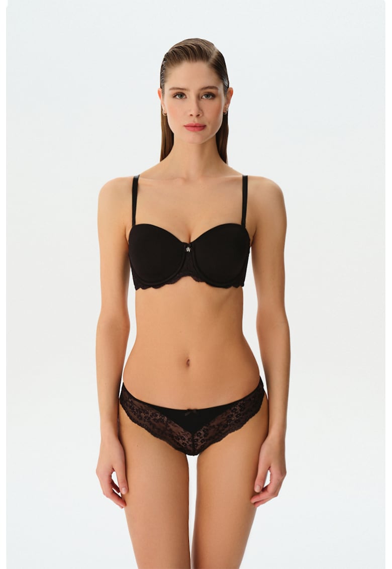 Sutien cu bretele detasabile si burete - Negru