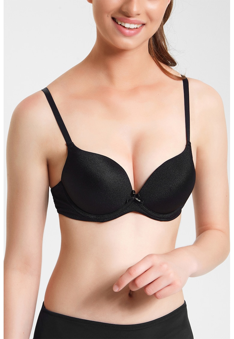 Sutien push-up cu sustinere metalica - Negru