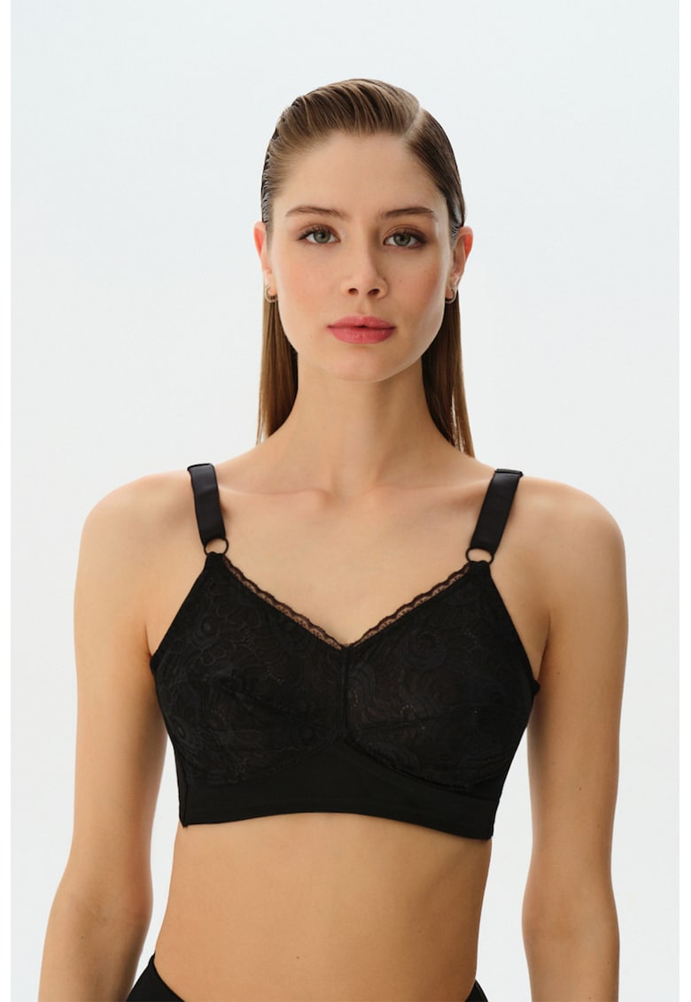 Sutien cu strat exterior din dantela Miranda - Negru