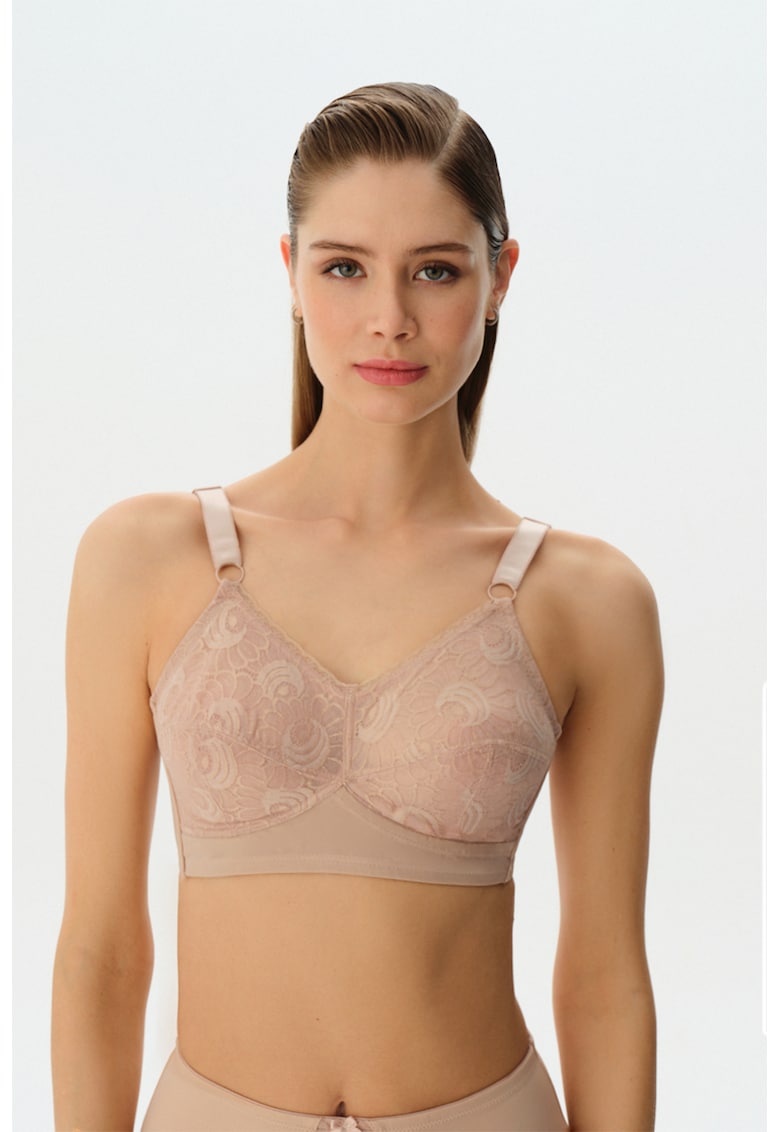 Sutien cu strat exterior din dantela Miranda - Maro nisip
