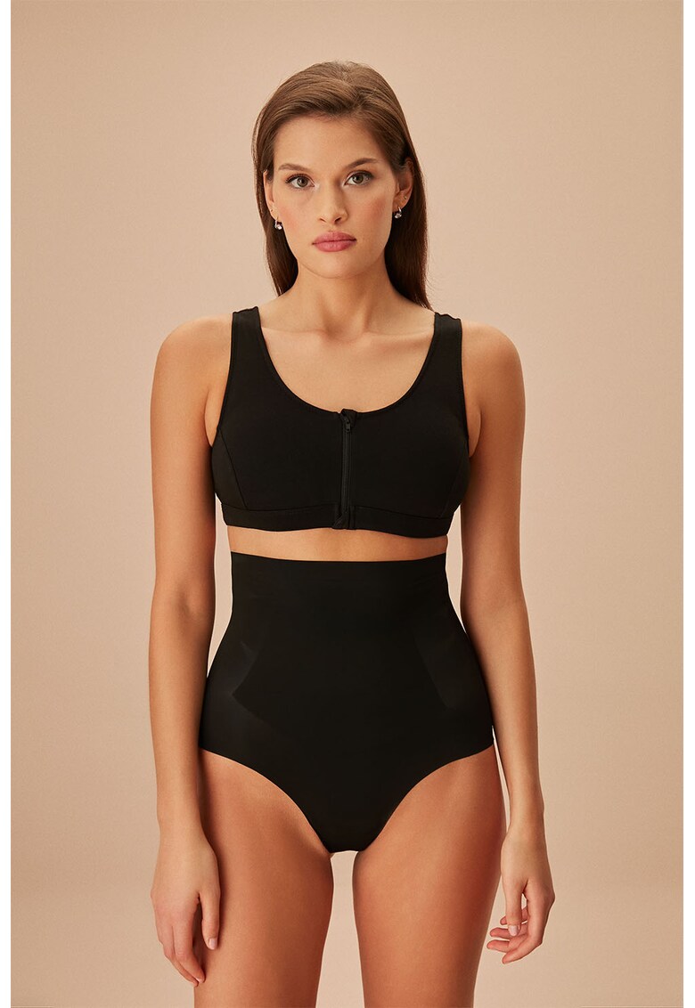 Bustiera din bumbac cu fermoar frontal